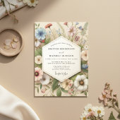 Invitation Cream Botanical Whimsical Wedding