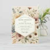 Invitation Cream Botanical Whimsy Wedding (Debout devant)