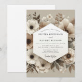 Invitation Cream Botanical Whisper Wedding (Devant / Derrière)