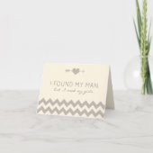 Invitation Cream & Champagne Chevron Matron of Honor Card (Devant)