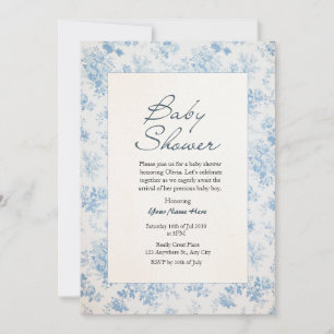 Invitation Cream Classique Traditionnel Baby Shower invitatio