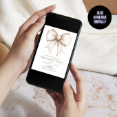 Invitation Cream Coquette Bow Galentines