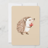 Invitation Cream Cute Hedgehog Coeurs rouges Anniversaire (Dos)