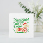 Invitation Cream Dachshund Christmas Invitation/Card (Debout devant)