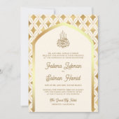 Invitation Cream Diamonds Arch Mariage musulman (Devant)