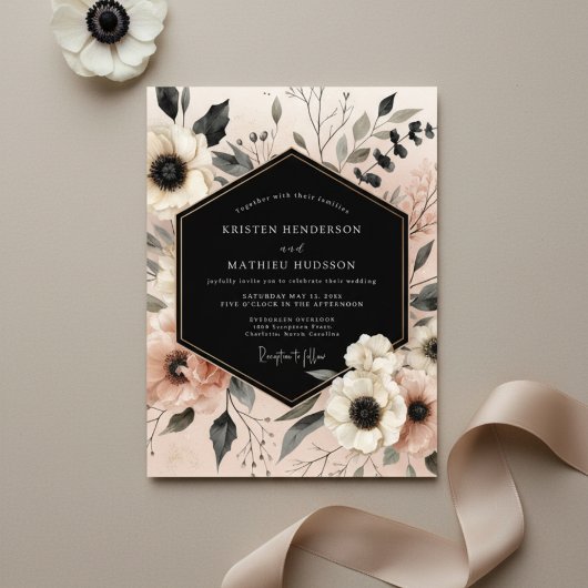 Invitation Cream Ethereal Bloom Wedding