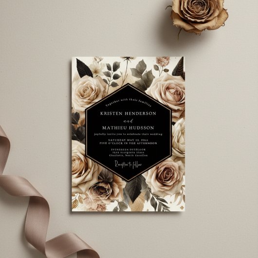 Invitation Cream Ethereal Blossom Wedding