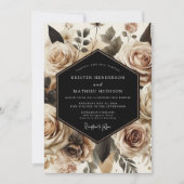 Invitation Cream Ethereal Blossom Wedding (Devant)