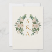 Invitation Cream Floral Arabe Anglais Mariage musulman (Dos)