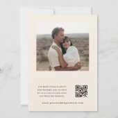 Invitation Cream Garden Fleurs sauvages QR Code Mariage photo (Dos)
