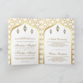 Invitation Cream Gold Motif islamique QR Code Musulman Mariag (Intérieur)