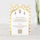 Invitation Cream Gold Motif islamique QR Code Musulman Mariag (Dos)