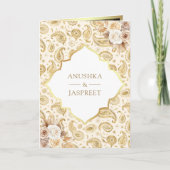 Invitation Cream Gold Paisley Floral QR Code Mariage indien (Devant)