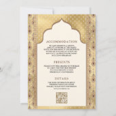 Invitation Cream Gold QR Code Anand Karaj Sikh Mariage (Dos)