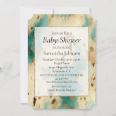 Invitation Cream Gold Turquoise Cowhide Animal (Devant)