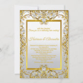 Invitation Cream & Gold Wedding Canvas Print – Ornate Frame W (Dos)