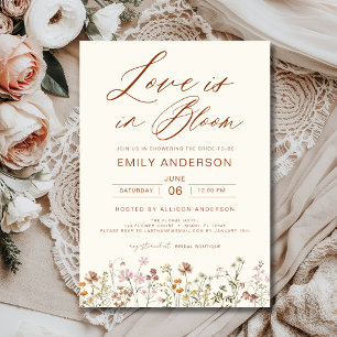 Invitation Cream Love est dans Bloom Fleur sauvage Fête des m
