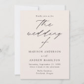 Invitation Cream Modern Elegance Wedding (Devant)
