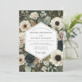 Invitation Cream Moody Botanical Wedding (Debout devant)