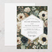Invitation Cream Moody Botanical Wedding (Devant / Derrière)