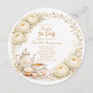 Invitation Cream Palette Tea Party Bridal Shower