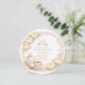 Invitation Cream Palette Tea Party Bridal Shower (Debout devant)