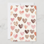 Invitation Cream Pink Heart Cupcake Leopard Birthday (Dos)