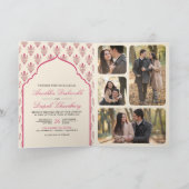 Invitation Cream Rani rose Ikat All in One Mariage indien (Intérieur)