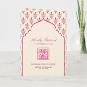 Invitation Cream Rani rose Ikat All in One Mariage indien (Dos)