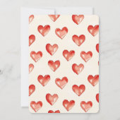 Invitation Cream Red Hearts Love Mariage (Dos)