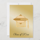 Invitation Cream Silk & Pearls Graduate Gold Metallic (Dos)
