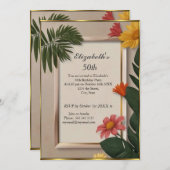 Invitation Cream Summertime 50th Birthday Party (Devant / Derrière)