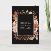 Invitation Cream Terracotta Floral QR Code Black Wedding (Devant)