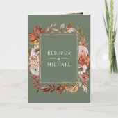 Invitation Cream Terracotta Floral QR Code Sage Green Wedding (Devant)