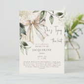 Invitation Cream Tying Knot Bow Wedding shower (Debout devant)