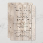 Invitation Cream White Bois Douche nuptiale (Devant / Derrière)