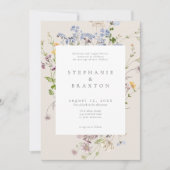 Invitation Cream Wildflower Garden Elegant Wedding (Devant)