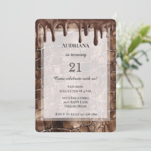 Invitation Creamy Brown Chocolate Drithday