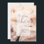 Invitation Creamy Soft Rose Peach Roses Élégant Sweet 16<br><div class="desc">Personnaliser pour tout événement</div>