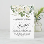 Invitation CreamyFloral Eucalyptus Script Calligraphy Wedding (Debout devant)