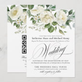 Invitation CreamyFloral Eucalyptus Script Calligraphy Wedding (Devant / Derrière)