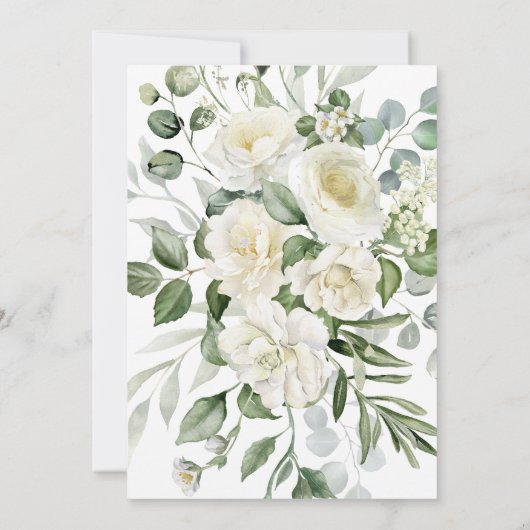 Invitation CreamyFloral Eucalyptus Script Calligraphy Wedding (Dos)