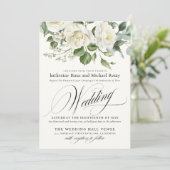 Invitation CreamyFloral Eucalyptus Script Calligraphy Wedding (Debout devant)