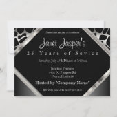 Invitation Création argentée élégante 25e anniversaire (Dos)