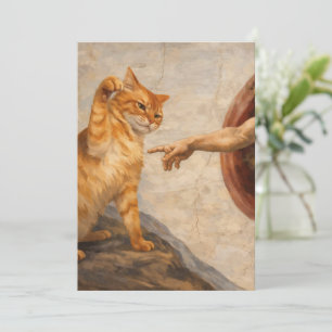 Invitation Création d'Adam avec le chat Sarca, une œuvre d'ar