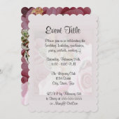 Invitation Création de colliers Roses (Devant / Derrière)