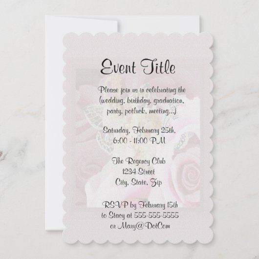 Invitation Création de colliers Roses (Devant)