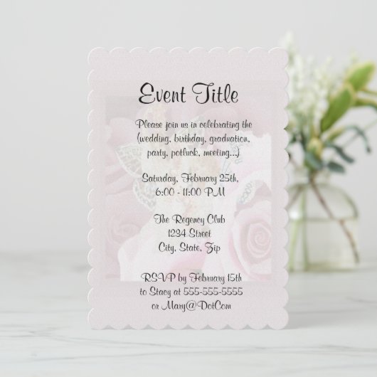 Invitation Création de colliers Roses (Debout devant)