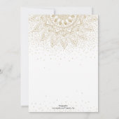 Invitation Création de confettis mandala or élégant (Dos)
