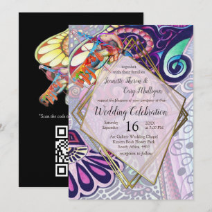Invitation Création de Doodle de Fête d'Artiste Bleu Joyeux